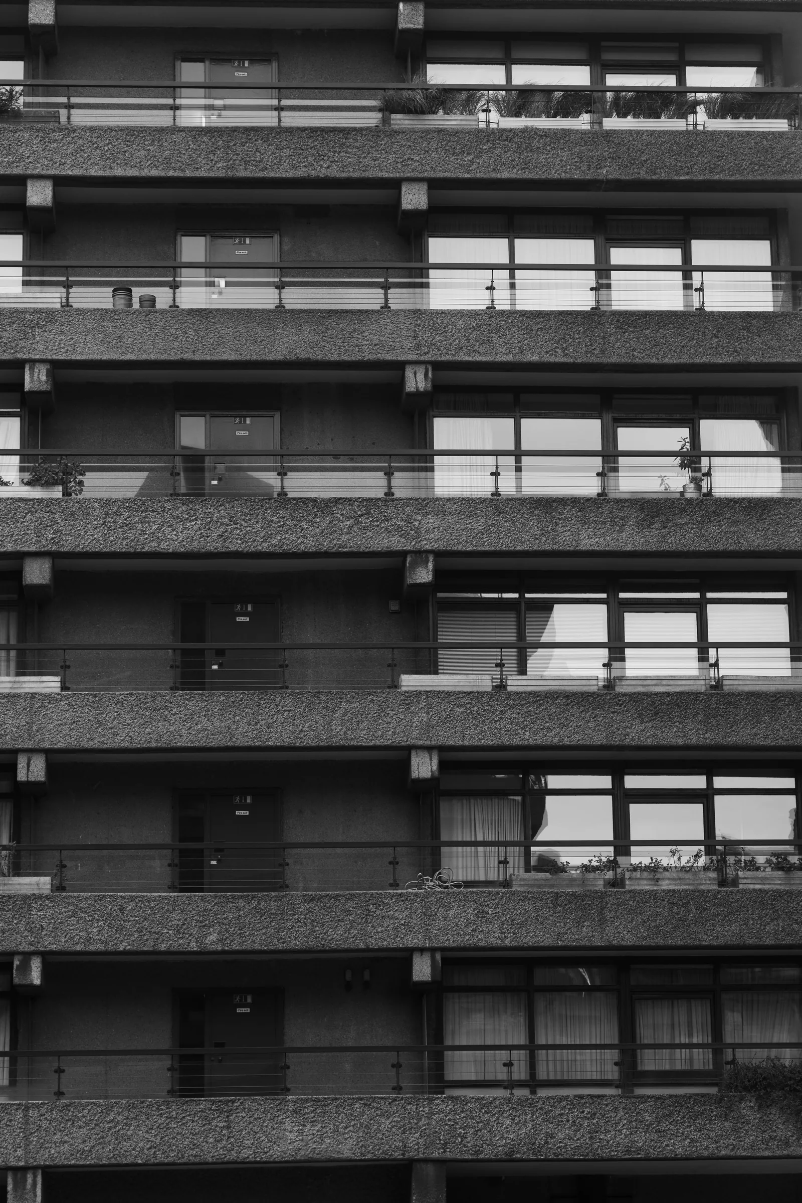 Balconies from below